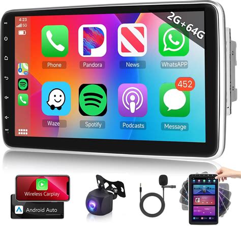 2 64GB Double Din Android Car Stereo With Wireless Carplay Android Auto