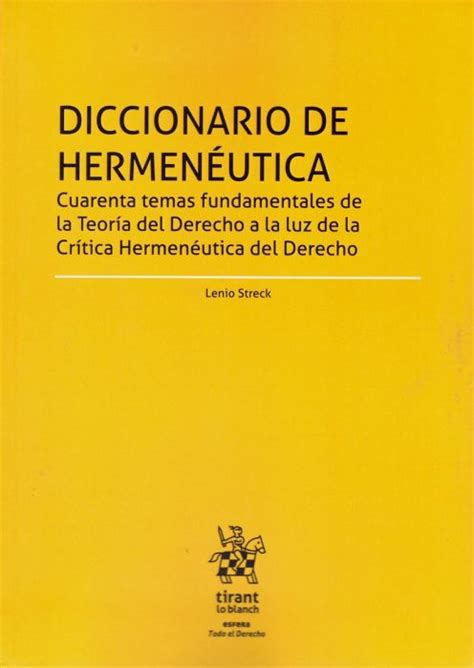 Librería Dykinson Diccionario de Hermenéutica Streck Lenio Luiz