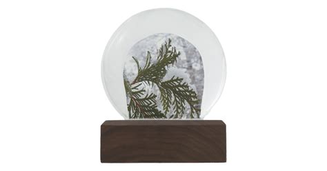 Snow on Evergreen Branches Snow Globe | Zazzle