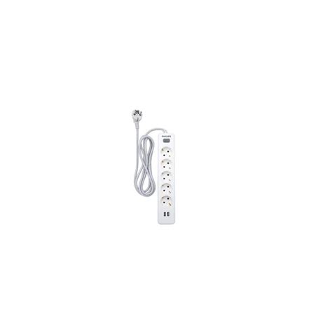 Philips Regleta Tomas Schuko Puertos Usb Spn Wa Blanca Con