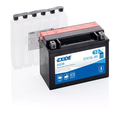 BATTERIE EXIDE AGM ETX15L BS YTX15L BS Batteries Motos Scooters