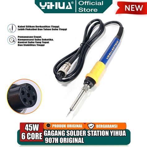 Jual Yihua 907H Gagang Solder Station 6 Pin Core For Yihua 899D 882D