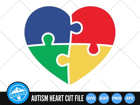 Autism Heart Svg Files Autism Awareness Cut Files Autism Puzzle Heart