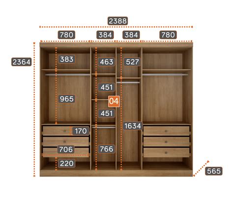 Modulado De Canto Casal Completo Portas Gavetas Rizon Cumaru