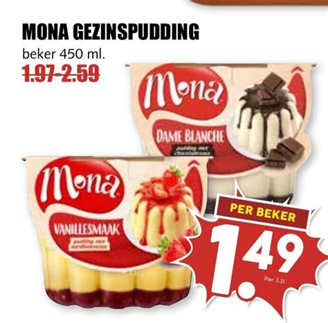 MONA GEZINSPUDDING Beker 450 Ml Aanbieding Bij De Boerenschuur