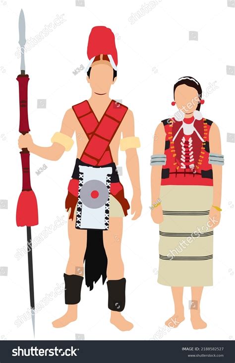 Naga couple in traditional dress of nagaland. - Royalty Free Stock ...