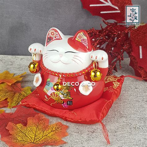 Jual Pajangan Kucing Hoki Lucky Cat Maneki Neko Keramik Celengan