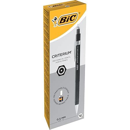 Bic Criterium Porte Mines Mm Hb Corps Noir Ou Blanc Blister De