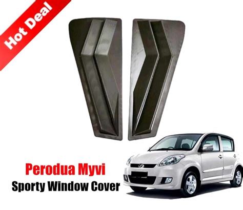 Proton Perodua Black Rear Side Louver Cover Shark Gill Slits Window