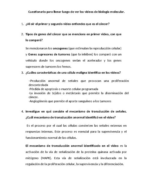 Guia para ver videos biologia molecular 2022 (1) - Cuestionario para