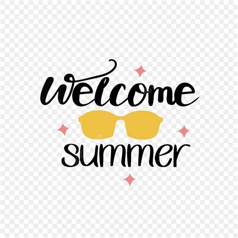 Hand Drawn Summer Vector Art Png Svg Welcome Summer English Phrase