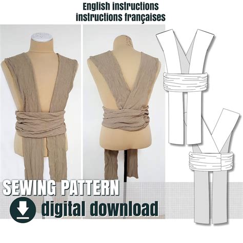 Sewing Pattern, Jedi Style Sash and Tabard, Downloadable PDF File FR EN ...