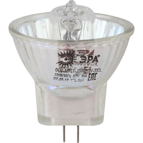 Галогенная лампа ЭРА GU4MR1120W220V30 CL, софитная, 20 Вт, нейтральный ...