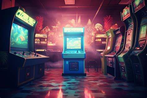 Premium Photo 80s Arcade Game Themed Background 80s Retro Nostalgic