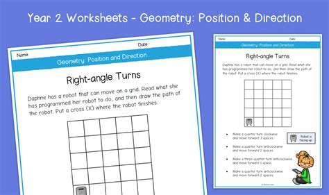 Year 2 Right Angle Turns Worksheets KS1 Geometry Position