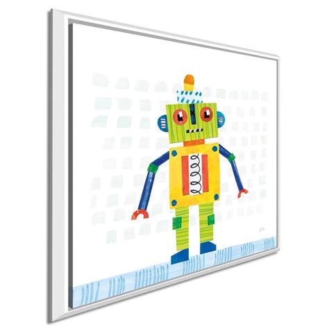 Melissa Averinos Robot Party Iv On Squares Giclee Stretched Canvas