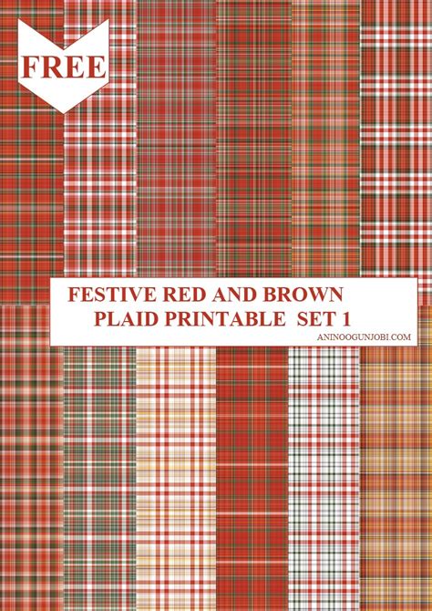 Free Printable 30 Plaids Day 4 Festive Red And Brown Plaid Printable