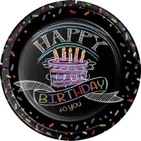 Chalk Birthday 9 Inch Plates Party At Lewis Elegant Party Supplies