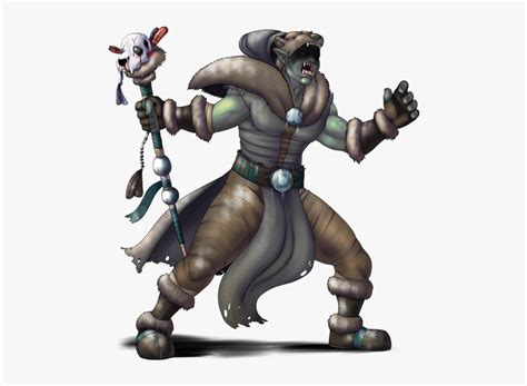 Pathfinder Orc Shaman Pathfinder Orc Barbarian Hd Png Download