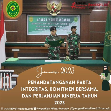 Pengadilan Militer III 17 Manado Penandatanganan Pakta Integritas