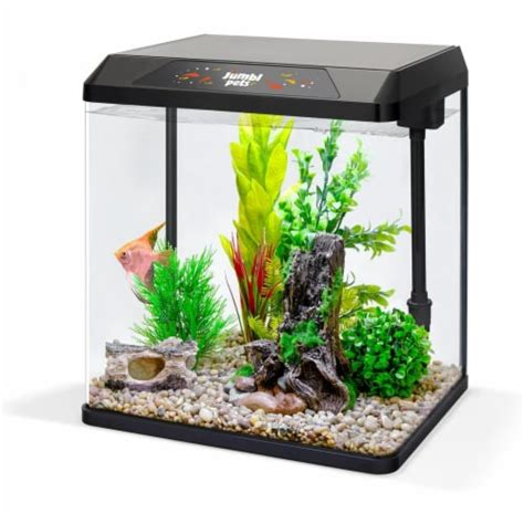 Jumblpets Starter Fish Aquarium Kit Beginner Glass Fish Tank Kit W Led