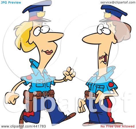 Royalty Free RF Clip Art Illustration Of Cartoon Two Female Cops By