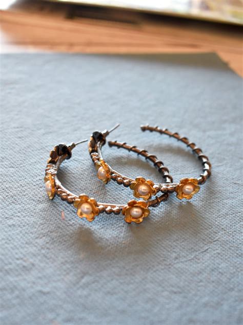 Black Hoop Earrings | Black And Gold Hoop Earrings – Peach Tassels