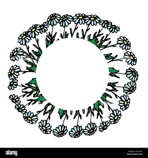 Round Frame With Daisies Daisy Wreath Flower Arrangement Floral