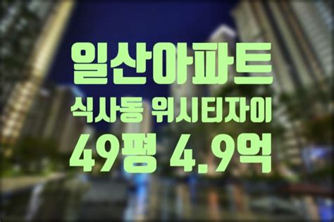 일산아파트경매 식사동아파트 일산동구아파트 위시티일산자이1단지 49평 4억대 반값경매 2022타경810 네이버 블로그