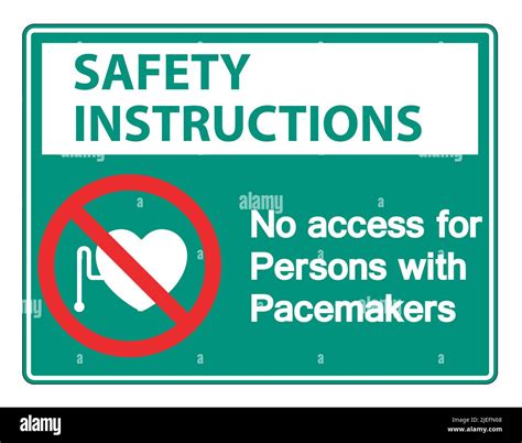 Safety Instructions No Access For Persons With Pacemaker Symbol Sign Isolate On White Background