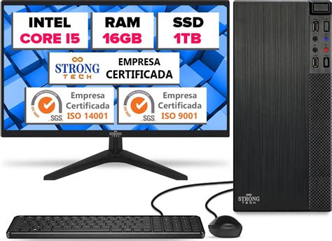 Computador Completo Intel Core i5 16GB SSD 1TB Monitor 17 4 Núcleos