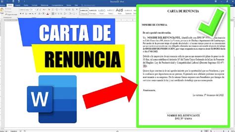 Como Hacer Una Carta De Renuncia Tipear Redactar Renuncia Voluntaria