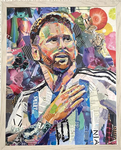 Collage Portrait Of Leo Messi Etsy