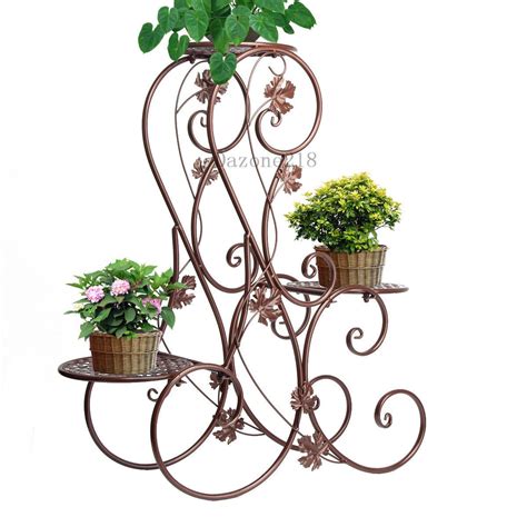 Metal Floor Standing Wrought Iron Pot Plant Stand Flower Planter 8 Style Us Rodales De