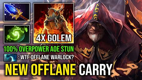 How To Offlane Carry Warlock First Item Midas 4x Golem Army 100