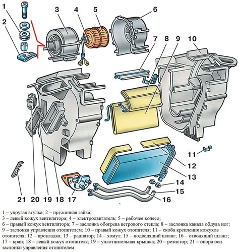 Схема печки ваз 2110 - все детали и особенности устройства
