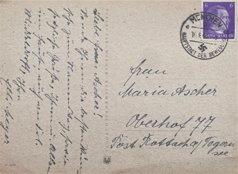 Deutschland Drittes Reich Ansichskarte 1943 Stempel München guter