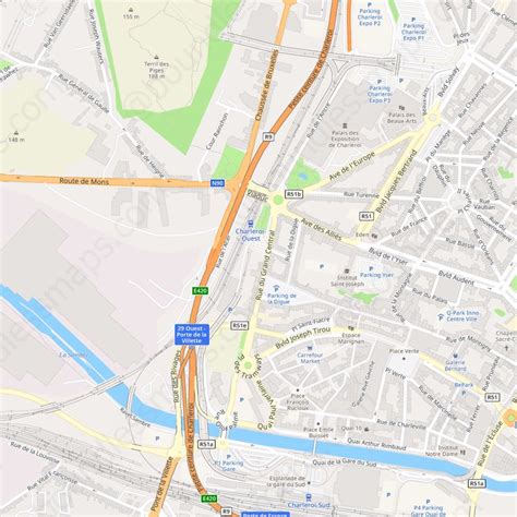 Charleroi Vector Map Modern Atlas Aipdf Boundless Maps Map