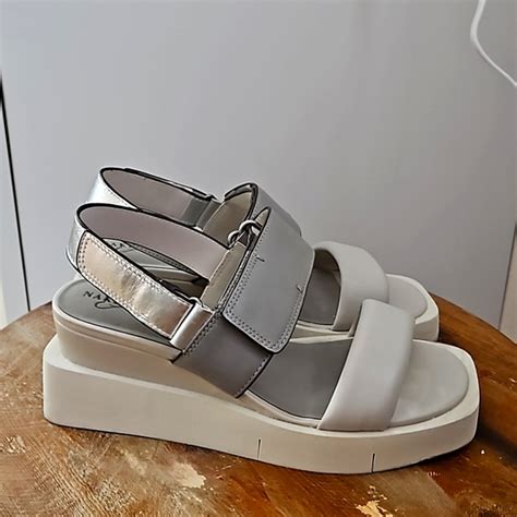 Naked Feet Shoes Naked Feet Paradox In Grey Wedge Sandals Size M Poshmark