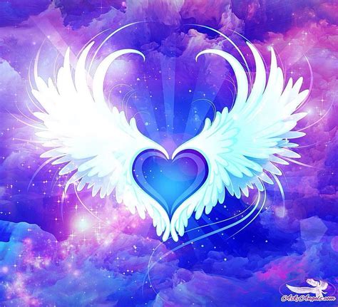 Purple Heart Wings Wings Art Archangel Gabriel Heart With Wings Hd