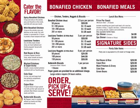 Popeyes Catering Menu Popeyes ® Chicken And Biscuits Omaha Lincoln