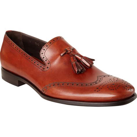 Prada Perforated Wingtip Tassel Loafer In Brown For Men Tan Lyst