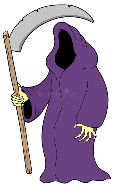 Cartoon Grim Reaper Stock Vector Illustration Of Holding