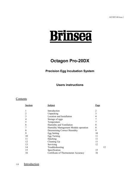 Brinsea Octagon Pro Dx