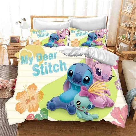 Zhmao Housse De Couette Lilo Stitch Literie Pour Enfants Impression