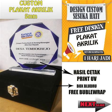 Jual Custom Plakat Akrilik Tebal 5mm Termurah 1 Hari Jadi Untuk Wisuda