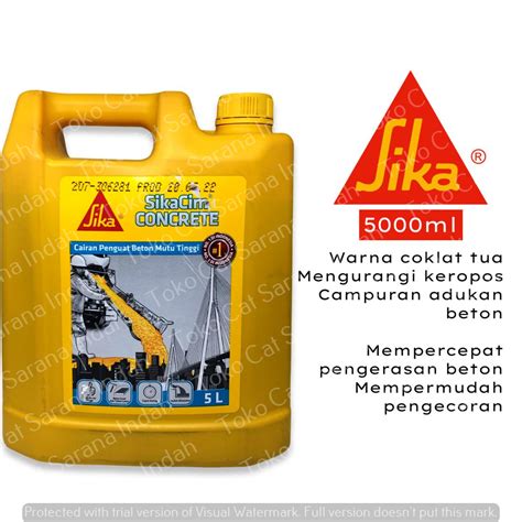 Sika Concrete Additive Ml Cairan Pengeras Beton Pengeras Cor