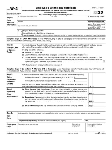 Fillable W4 2023 Fill Out Sign Online DocHub