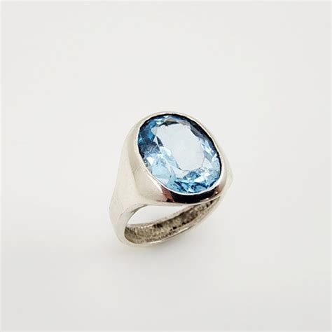 Anillo De Topacio Azul