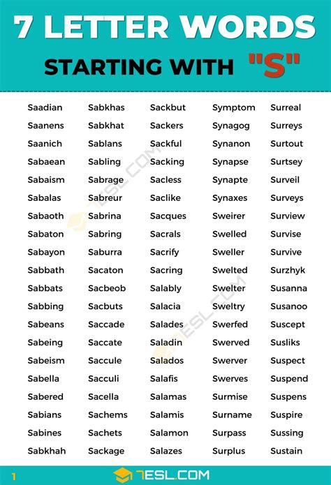 7 Letter Words Starting with S (100+ English Words) • 7ESL